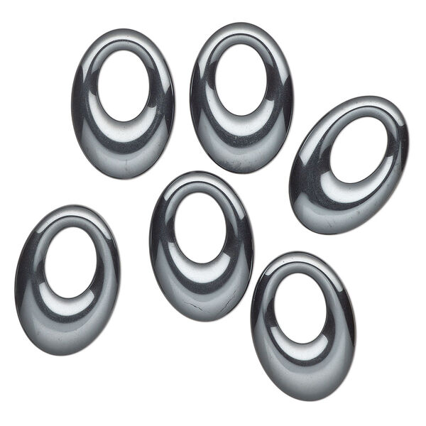 Hemalyke™ 1pkg6, undrilled oval go-go focal 34x24mm-35x25mm image number 0