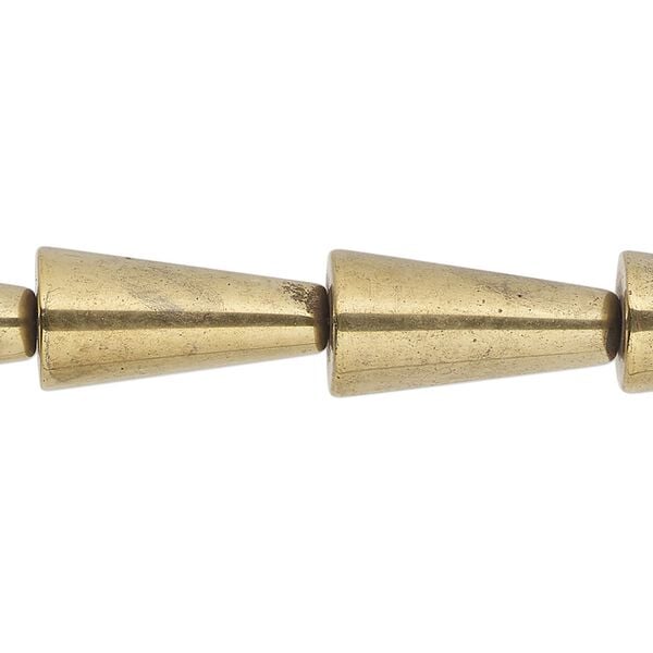 Hemalyke™ 1pkg1, gold-finished cone bead 15 inch 20x12mm image number 0