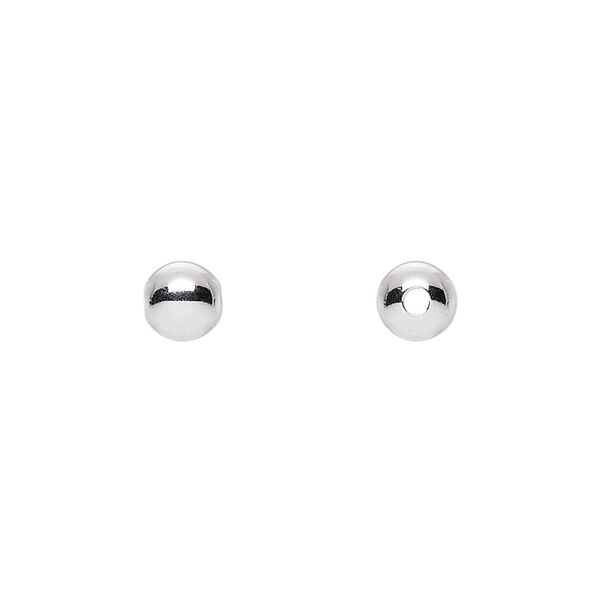 Bead, sterling silver, 6mm seamless round. Sold per pkg of 50. image number 0