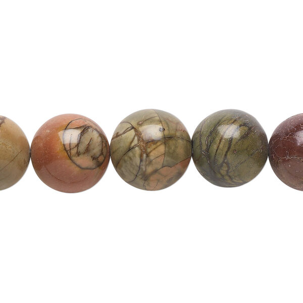 Red creek jasper 1pkg1, round bead B grade, 15.5-16 inch 12mm image number 0