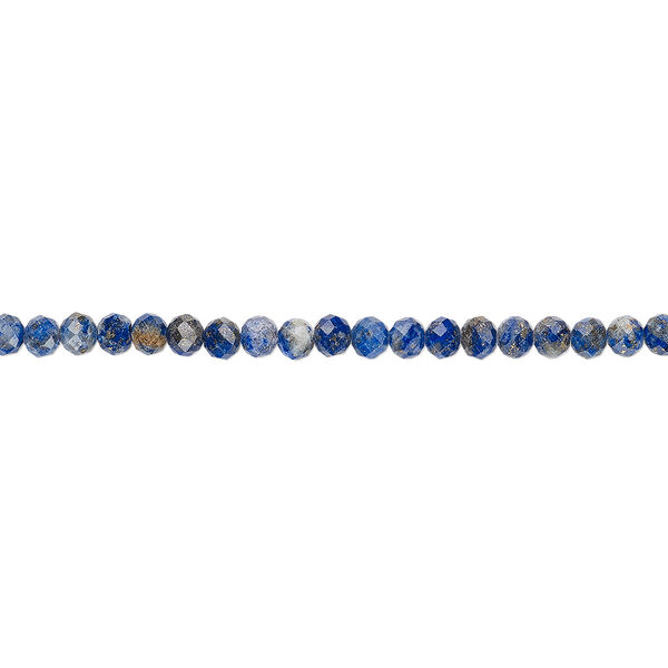 Bead, lapis lazuli (natural), 3x2mm hand-cut faceted rondelle, B grade, Mohs hardness 5 to 6. Sold per 13-inch strand. image number 0