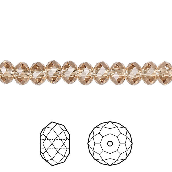 Bead 360pk light Colorado topaz, Swarovski® 6x4mm rondelle 5040 image number 0