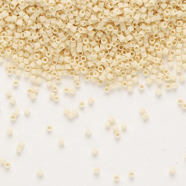 Seed bead, Delica®, glass, pkg/250g, #15 round, opaque matte pear (DBS-1581). image number 0