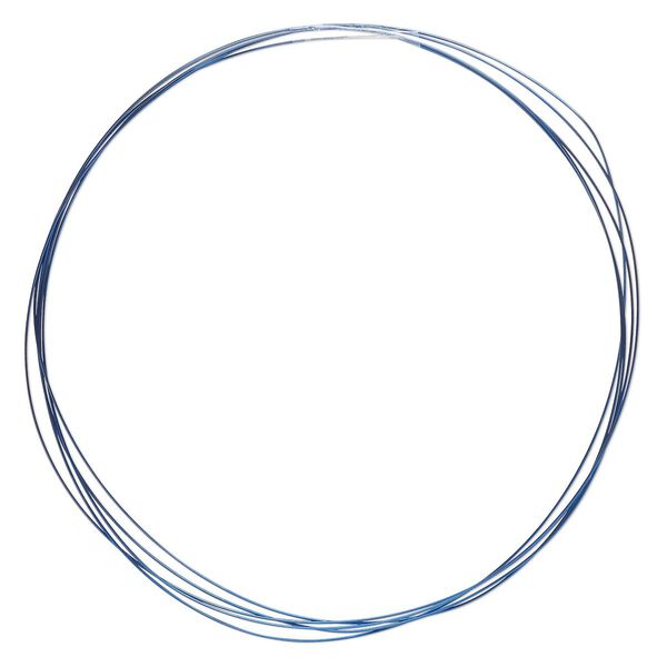 Wire, anodized niobium, dark blue, half-hard, round, 24 gauge. Sold pkg of 5 feet. image number 0