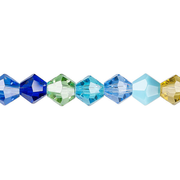 Bead 1pk opaque to transparent mixed colors, Celestial Crystal® 8mm bicone 15.5-16 inch image number 0