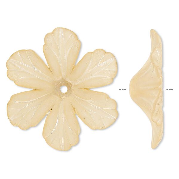 Component, acrylic, frosted orange, 32x9mm flower. Sold per pkg of 25. image number 0