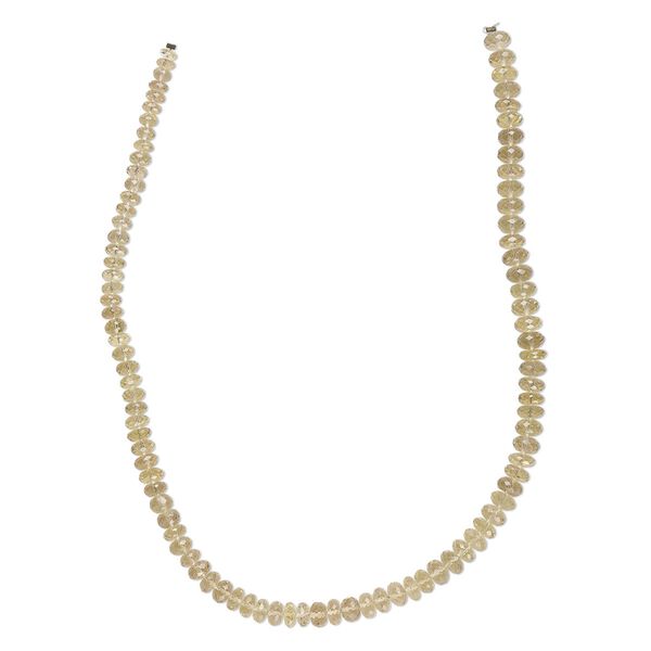 Lemon quartz 1pkg1, hand-cut micro-faceted rondelle bead 14 inch graduated 5x3mm-8x5mm image number 0