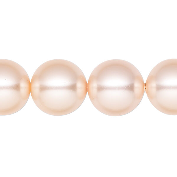 Pearl 10pk peach, Crystal Passions® 14mm round 5811 image number 0