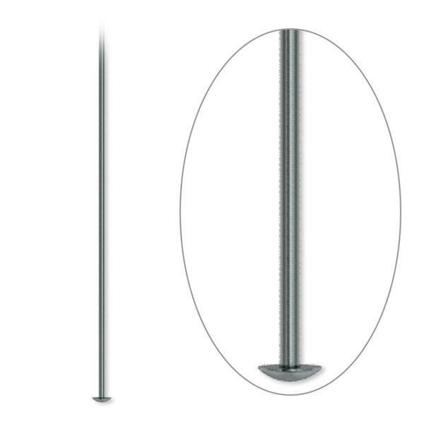 Head pin, gunmetal-plated brass, 4 inches, 21 gauge. Sold per pkg of 500. image number 0