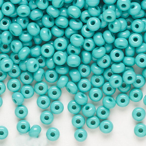 Seed bead, Preciosa Ornela Czech glass, pkg/500g, #6 rocaille, opaque seafoam green, (63130). image number 0