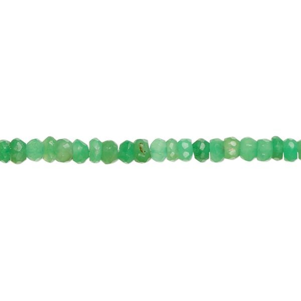 Chrysoprase 1pkg1, hand-cut faceted rondelle bead natural 13 inch 3x2mm-4x3mm image number 0