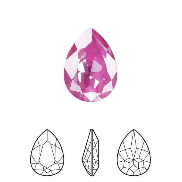 Fancy stone 48pk crystal orchid ignite LacquerPRO, Swarovski® 18x13mm pear 4320 image number 0