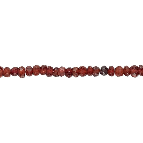 Garnet 1pkg1, hand-cut faceted rondelle bead 14 inch 3x2mm-4x3mm image number 0