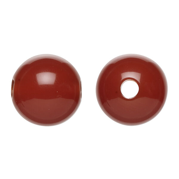 Red agate 1pkg1, semi-round bead 18x17mm image number 0