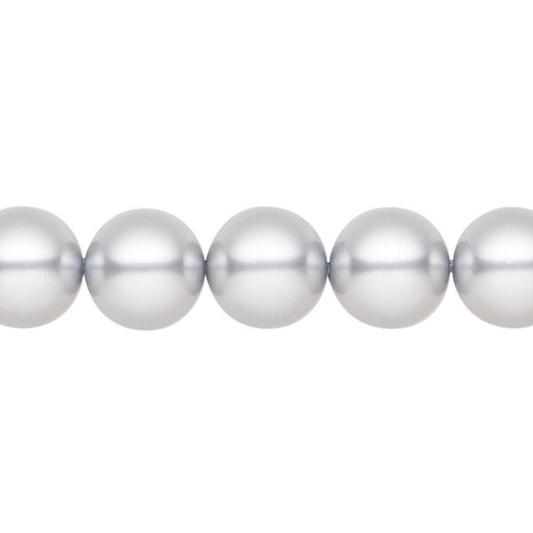 Pearl 10pk light grey, Preciosa Czech crystal 10mm round image number 0