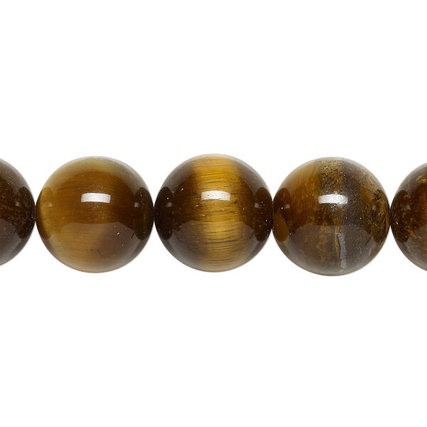 Tigereye 1pkg1, round bead natural 15.5-16 inch 12mm image number 0