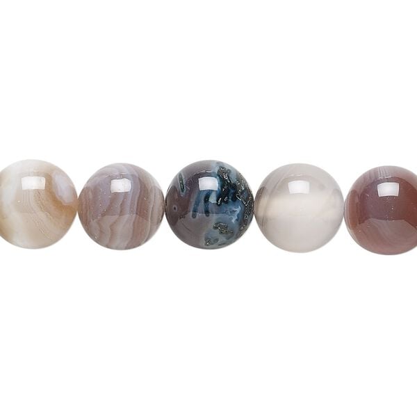 Botswana agate 1pkg1, round bead natural 15.5-16 inch 10mm image number 0