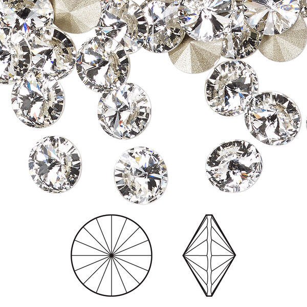 Chaton 8pk crystal foil back, Crystal Passions® 8.16-8.41mm rivoli SS39 1122 image number 0