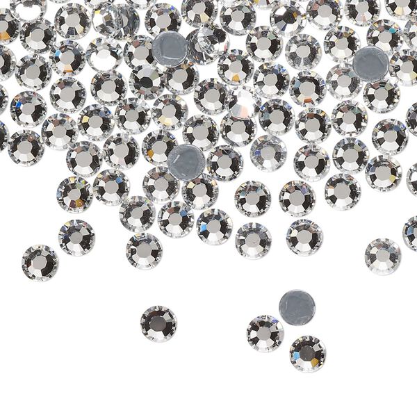 Flat back, Dance With Me™ crystal hotfix rhinestone, crystal clear, foil back, 3.8-4mm rose, SS16. Sold per pkg of 1,440 (10 gross). image number 0