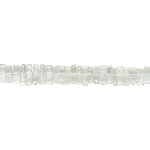 Green quartz 1pkg1, hand-cut square rondelle bead 8 inch 4x1mm-6x2mm image number 0