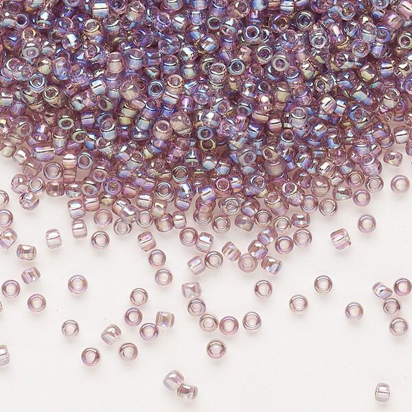Seed bead, Dyna-Mites™, glass, pkg/1/2kg, #11 round, translucent rainbow lilac, (10R 11/0 RR). image number 0