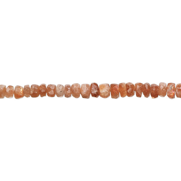 Sunstone 1pkg1, hand-cut faceted rondelle bead natural 13 inch 3x2mm-4x3mm image number 0