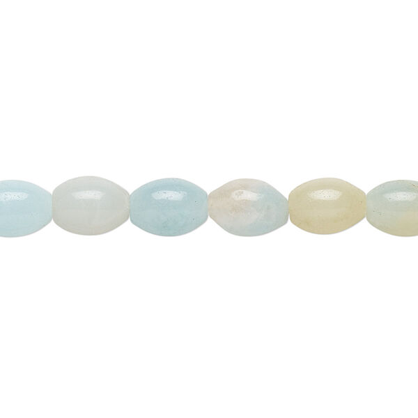 Amazonite 1pkg1, oval bead natural 15.5-16 inch 8x6mm image number 0