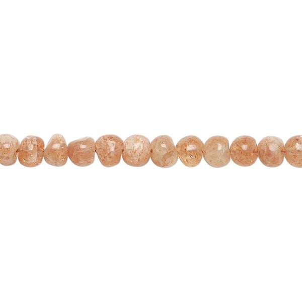 Sunstone 1pkg1, hand-cut uneven round bead natural 14 inch 4-5mm image number 0