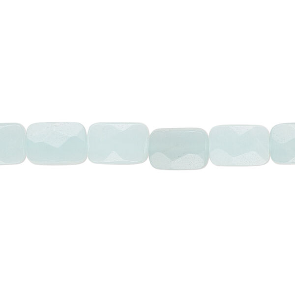 Amazonite 1pkg1, faceted rectangle bead natural 15.5-16 inch 9x6mm image number 0