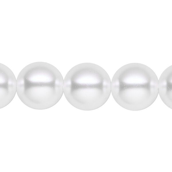 Pearl 1pk white, Celestial Crystal® 12mm round 15.5-16 inch image number 0