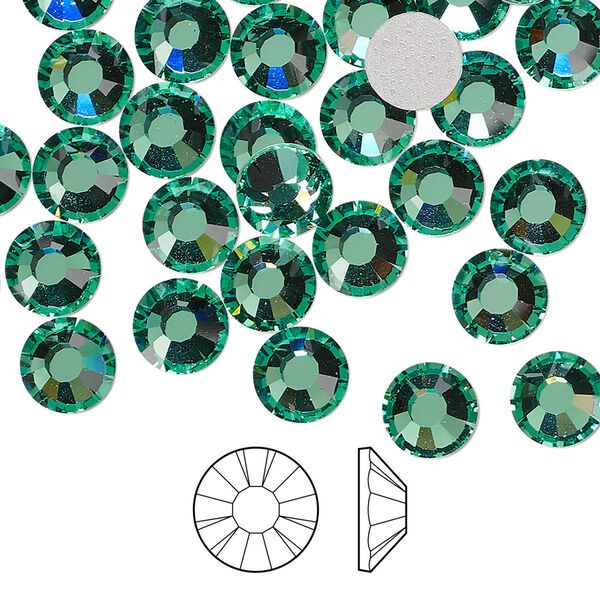 Flat back 12pk Caribbean Sea foil back, Preciosa MAXIMA Czech crystal hotfix rhinestone 7.069-7.272mm chaton rose round SS34 image number 0