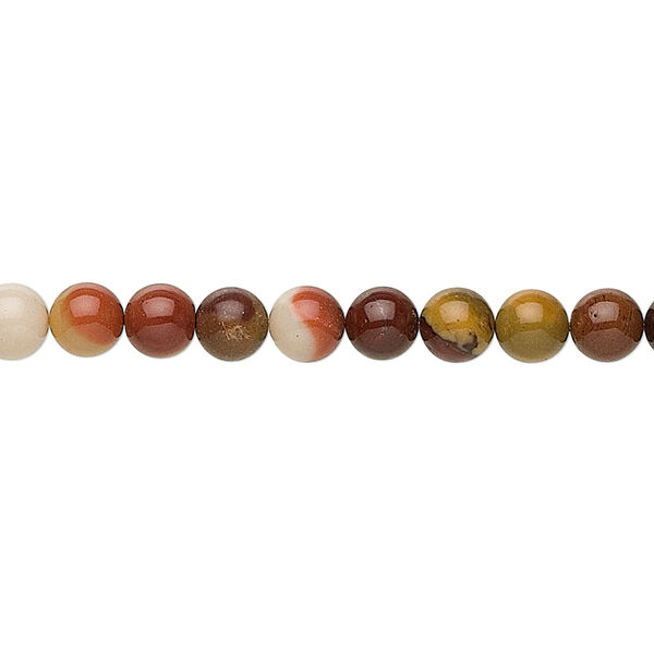 Moukaite jasper 1pkg1, round bead natural 15.5-16 inch 6mm image number 0