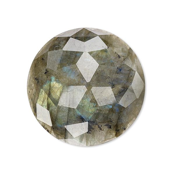 Labradorite 1pkg1, calibrated cube-cut round cab natural B grade, 30mm image number 0