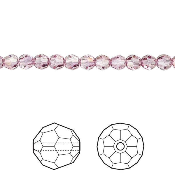 Bead 12pk dark rose, Crystal Passions® 4mm round 5000 image number 0