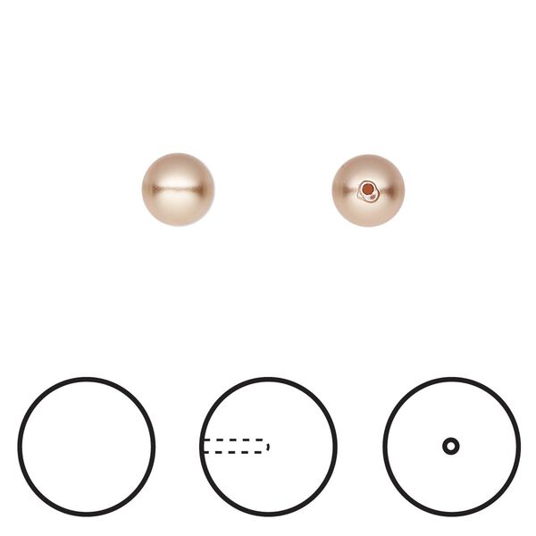 Pearl 4pk rose gold, Crystal Passions® 6mm round 5818 image number 0