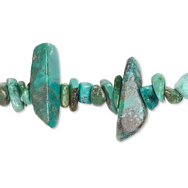 Turquoise 1pkg1, top-drilled chip / Hawaiian chip bead 15 inch medium / graduated extra-large image number 0