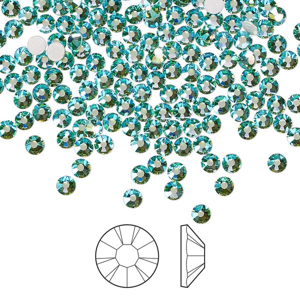 Flat back 1440pk Caribbean Sea AB foil back, Preciosa MAXIMA Czech crystal hotfix rhinestone 2.7-2.9mm chaton rose round SS10 image number 0