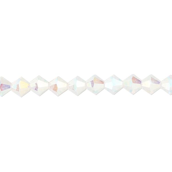 Bead 576pk crystal AB 2X, Preciosa Czech crystal 5mm bicone image number 0