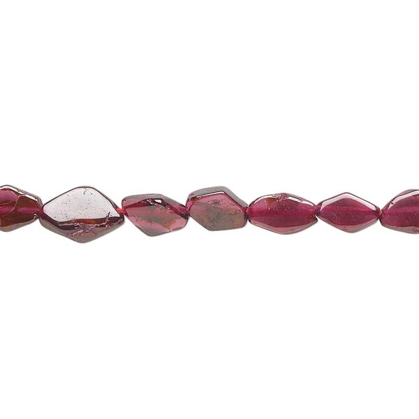 Garnet 1pkg1, hand-cut flat diamond bead 14 inch 4x3mm-8x5mm image number 0