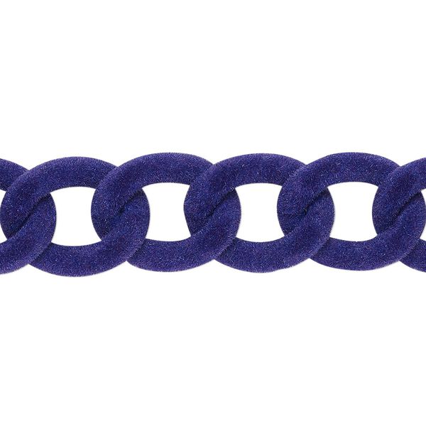 Chain, aluminum, flocked purple, 13mm curb. Sold per pkg of 24 inches. image number 0