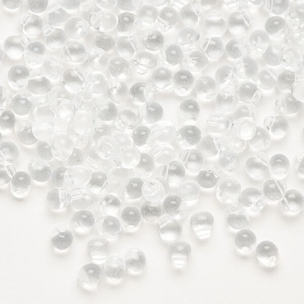 Seed bead, Miyuki, glass, pkg/250g, 4x3.4mm fringe, transparent clear (DP-131). image number 0
