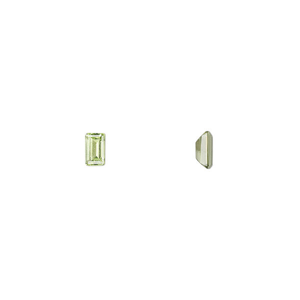 Peridot 1pkg4, hand-cut faceted emerald-cut gem natural 5x3mm image number 0