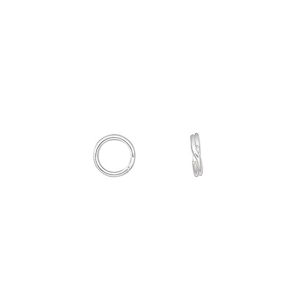 Split ring, sterling silver, 6mm round, 0.05-inches thick. Sold per pkg of 10. image number 0