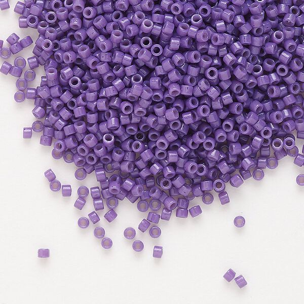 Seed bead, Delica®, glass, pkg/50g, #11 round, Duracoat® opaque outside dyed deep purple (DB-2140). image number 0