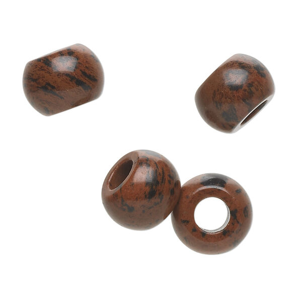 Dione® mahogany obsidian 1pkg4, hand-cut rondelle bead natural B grade, 12x9mm image number 0