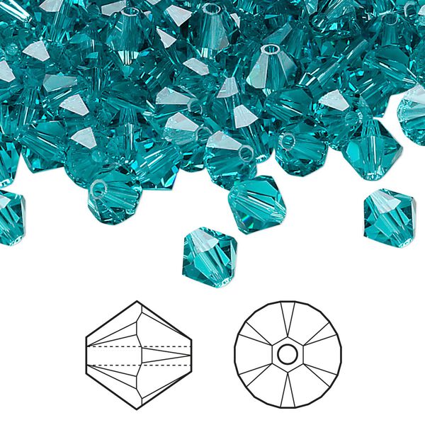 Bead 144pk blue zircon, Crystal Passions® 6mm bicone 5328 image number 0
