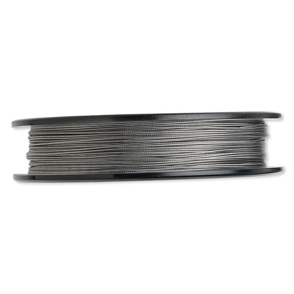 Beading wire, Tigertail™, nylon-coated stainless steel, clear, 7 strand, 0.020-inch diameter. Sold per 100-foot spool. image number 0