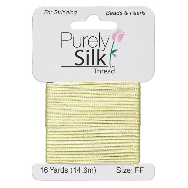 Thread, Purely Silk™, light green, size FF. Sold per 16-yard card. image number 0