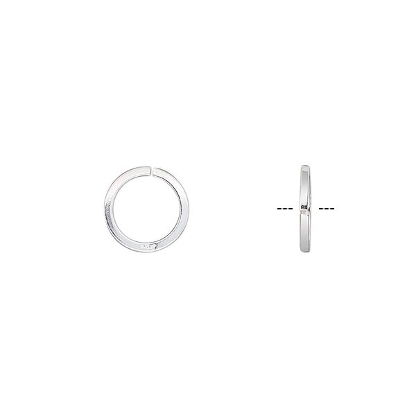 Jump ring, sterling silver, 9mm round square wire, 7mm inside diameter, 18 gauge. Sold per pkg of 50. image number 0