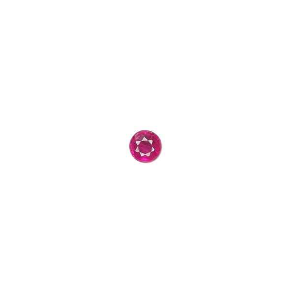 Ruby 1pkg1, hand-cut faceted round gem 2.5mm image number 0